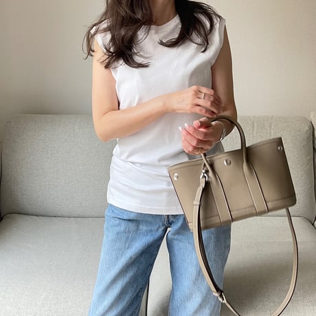 Sleeveless slit tank(White)