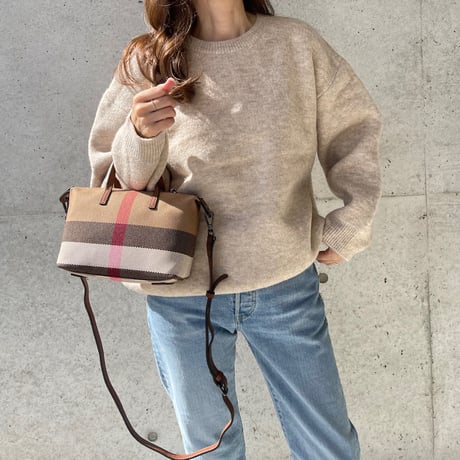 Leather tote bag(Brown)