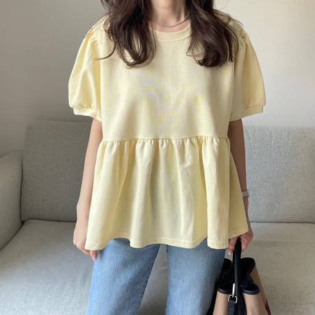 Balloon sleeve sweat(Yellow)