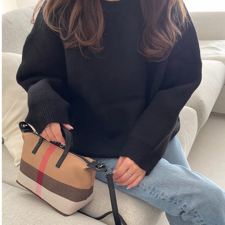 Leather  tote bag(Black)