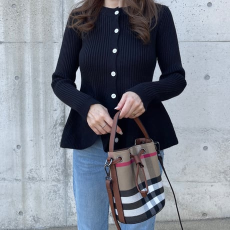 Flare knit cardigan(Black)