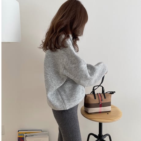 Over size wool knit(Gray)