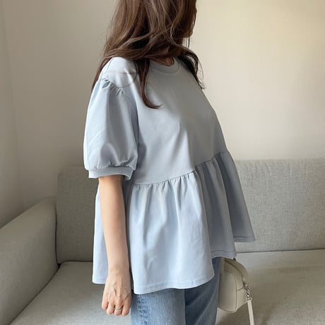Balloon sleeve sweat(Blue)