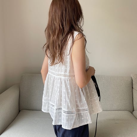 Tiered lace tops(White)
