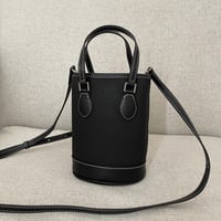 Square leather mini bag(Black)