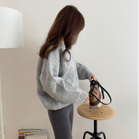 Over size wool knit(Gray)