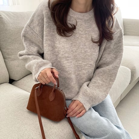 Over size wool knit(oatmeal)