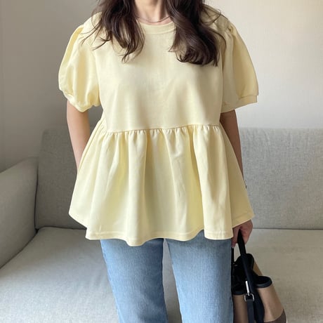 Balloon sleeve sweat(Yellow)