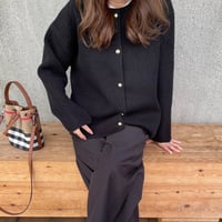 Wool knit cardigan(Black)