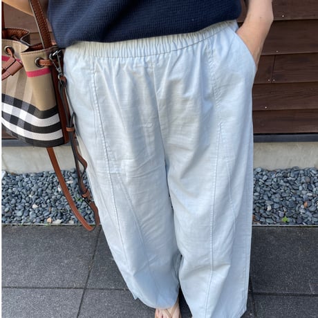 Linen wide pants(Light Blue)