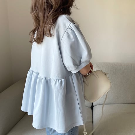 Balloon sleeve sweat(Blue)