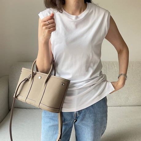 Sleeveless slit tank(White)