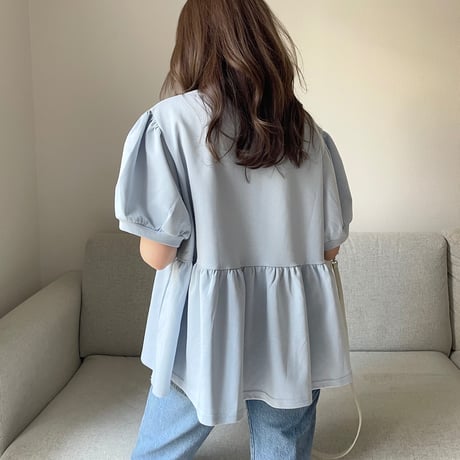 Balloon sleeve sweat(Blue)