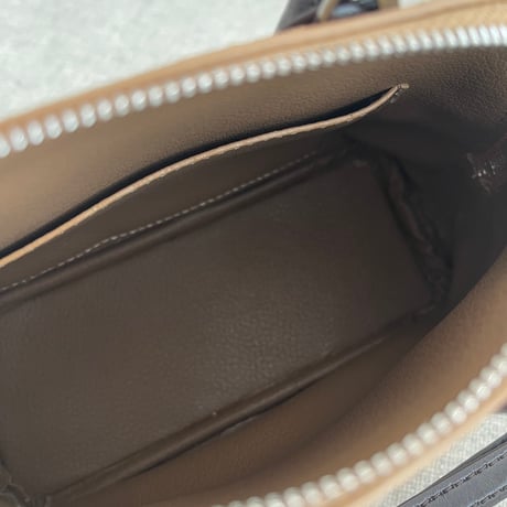 Leather mini suede bag(Beige)