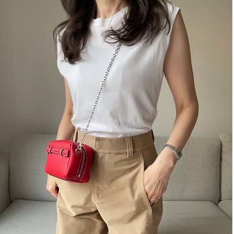 Sleeveless slit tank(White)