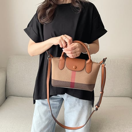 Leather mini boston bag