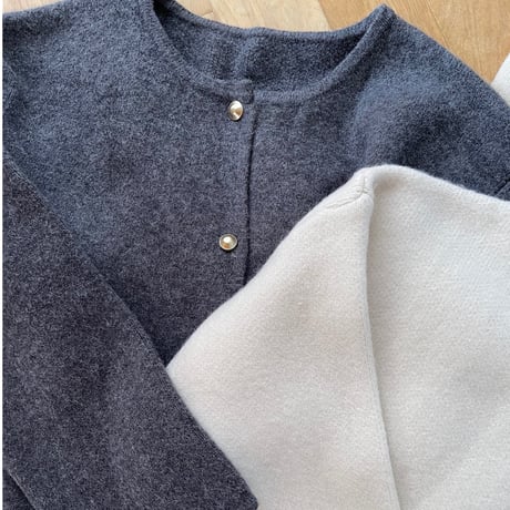 Wool knit cardigan(Gray)