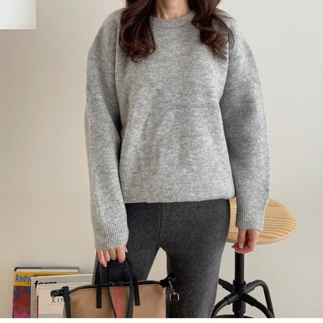 Over size wool knit(Gray)