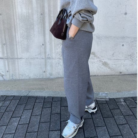 Rollup knit pants(Gray)