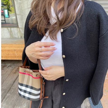 Wool knit cardigan(Black)