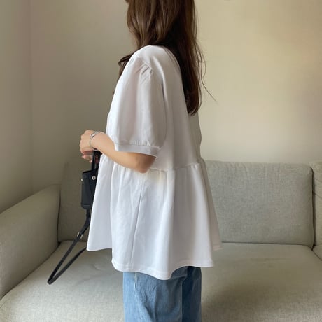 Balloon sleeve sweat(White)