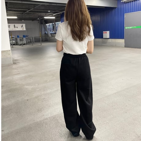 Ribbon sweat pants(Black)