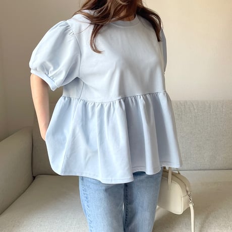 Balloon sleeve sweat(Blue)