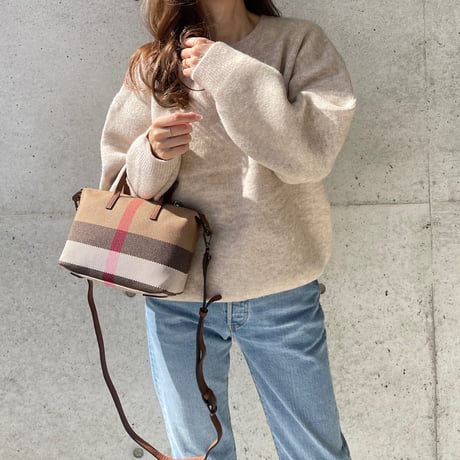 Over size wool knit(Beige)