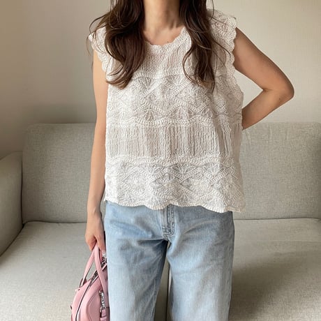 Lace cotton blouse