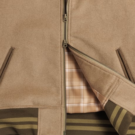 MELTON WOOL DRIZZLER JACKET BEIGE