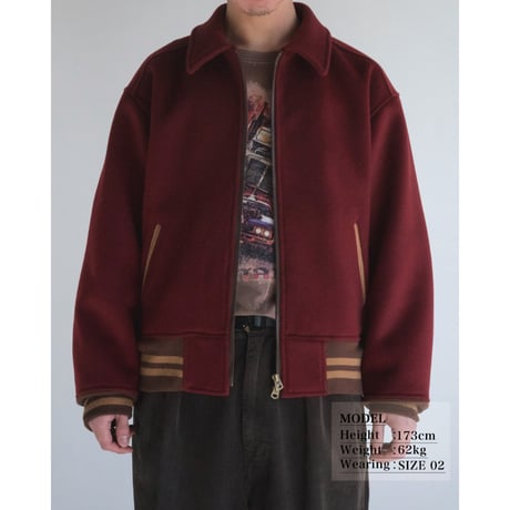 MELTON WOOL DRIZZLER JACKET RED