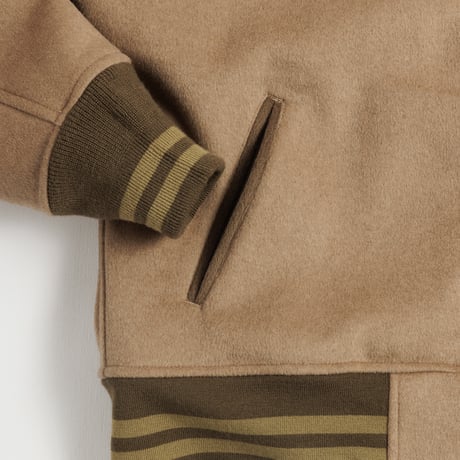 MELTON WOOL DRIZZLER JACKET BEIGE