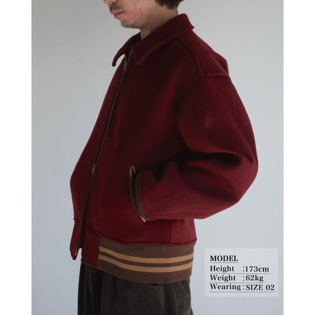 MELTON WOOL DRIZZLER JACKET RED