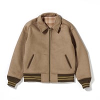 MELTON WOOL DRIZZLER JACKET BEIGE