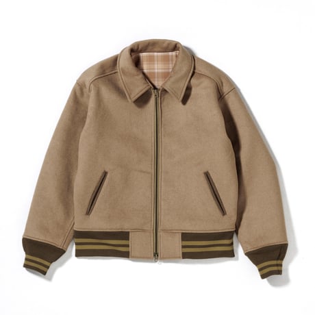 MELTON WOOL DRIZZLER JACKET BEIGE