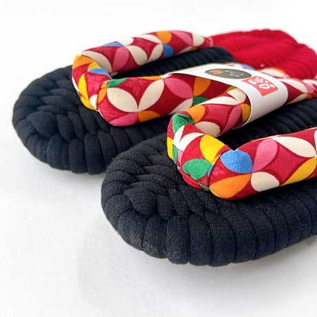 和柄鼻緒のふっくら布ぞうり：M［N02-2608-02］