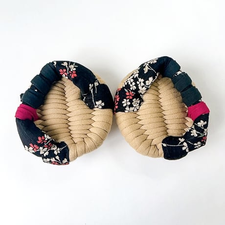 ノントリⓇ布ぞうり：ベージュ 花柄