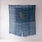linen×indigo・繕い跡に温もりを感じる白格子柄の古布【156cm × 175cm】/st.1369