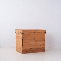 【特大サイズ】スチールの取手付き 白木の表情がナチュラルな茶箱/st.1361