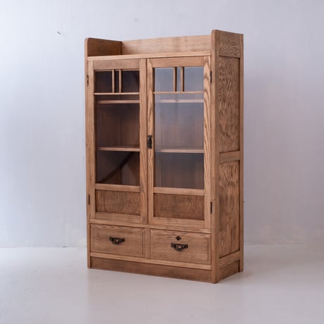 2杯の抽斗を備えた ガラス扉付きの上品な収納庫/sa.1374'C