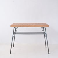 古材と鉄の異素材が調和する　古い鉄脚のリメイクテーブル/sa.1316'C