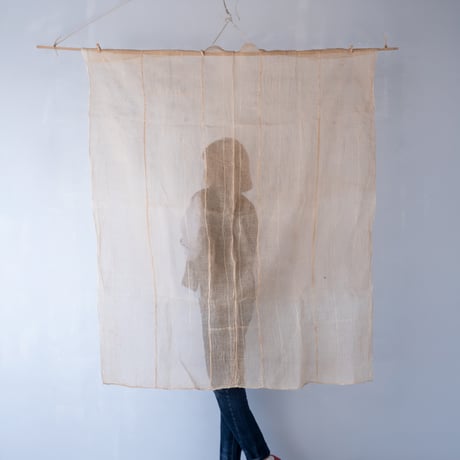 生成りの風合いを楽しむ 蚊帳生地の麻古布【140cm×175cm】/st.1480