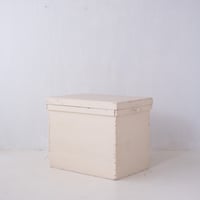 【特大サイズ】ガラスの取手付き ホワイトにリペイントした茶箱/st.1360