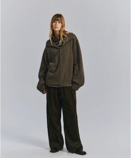 【ANCELLM（アンセルム）】CORDUROY WIDE SLACKS -BLACK