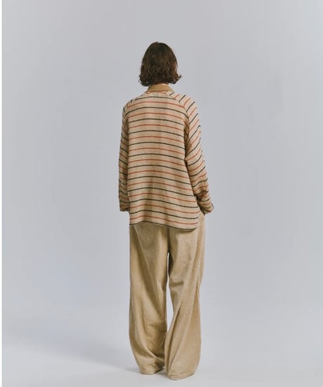 【ANCELLM（アンセルム）】CUT BORDER SKIPPER SHIRT -BEIGE