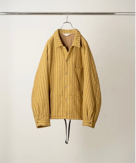 【ANCELLM（アンセルム）】STRIPE PADDED SHIRT -MUSTARD