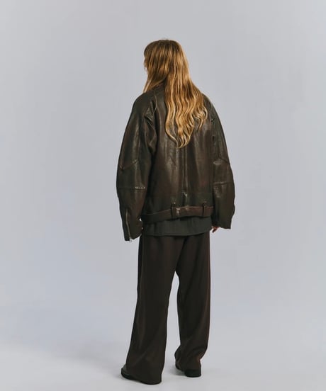 【ANCELLM（アンセルム）】 AGING H.L BELTED JACKET -D.BRICK
