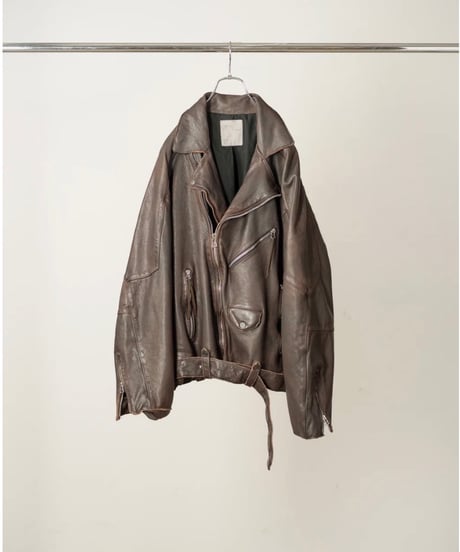 【ANCELLM（アンセルム）】 AGING H.L BELTED JACKET -D.BRICK