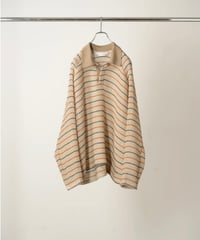 【ANCELLM（アンセルム）】CUT BORDER SKIPPER SHIRT -BEIGE