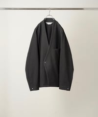 【ANCELLM（アンセルム）】W/CA NO COLLAR DOUBLE JACKET -BLACK